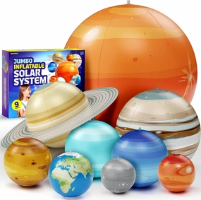 Inflatable Solar System Planets for Kids - Science Toys - Boys Room Decor Ceiling - Space Gifts - Outer Space Themed Party Decorations - Astronomy Gifts for Kids Ages 5-7, 6-8, 8-12 Years Classroom