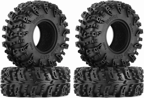 INJORA 1.0 Tires - S5 Swamp Claw Mud Terrain Tires for TRX4M AX24 SCX24 FCX24 1/18 1/24 RC Crawler Car, 56 * 23mm, T1021