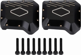 INJORA Brass Diff Cover Front and Rear Axles Housing Cover for 1/10 RC Crawler Car TRX4 Upgrade Parts（Black）