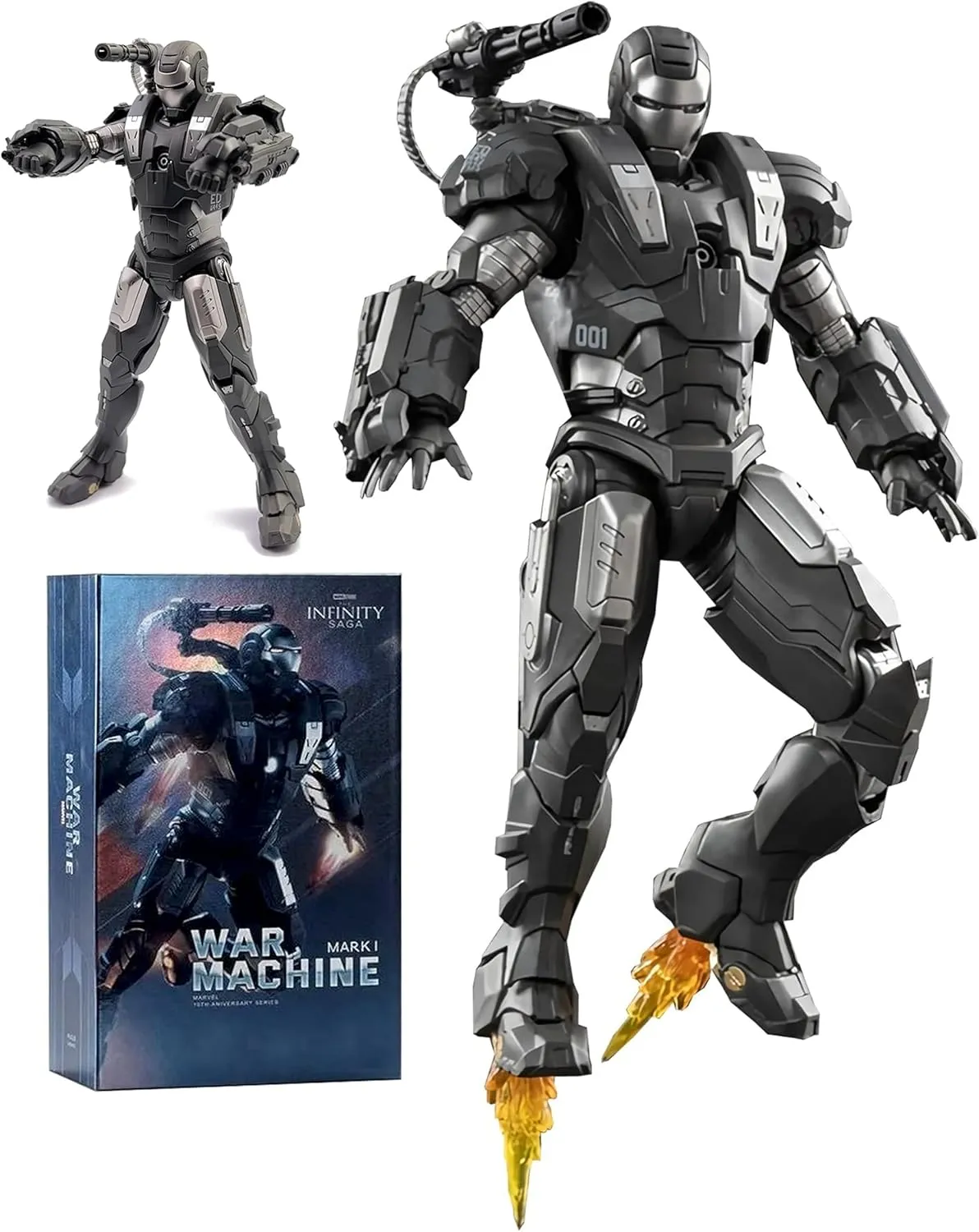 Ironman Action Figures Set 2-Pack 7 inch All Joints Movable Collectable Toys-Full Metal Painting with Lots of Accessories Suit-up Model(WM1 & MK45)