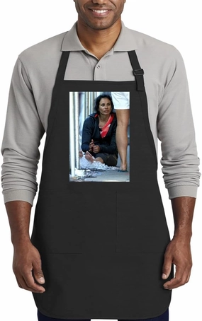 Jennifer Suhr - Kitchen Cooking Cotton Apron SRS #G1847989, Black
