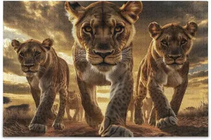 Jigsaw Puzzle for Adults 1000 Pieces, Lion Grassland Closeup Impossible Hard Difficult Challenging Puzzle for Adults Jigsaw Puzzle for Party Entertainment Family Games