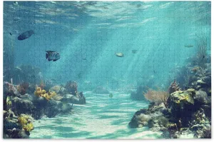 Jigsaw Puzzle for Adults 1000 Pieces, Underwater Fish Coral Impossible Hard Difficult Challenging Puzzle for Adults Jigsaw Puzzle for Party Entertainment Family Games