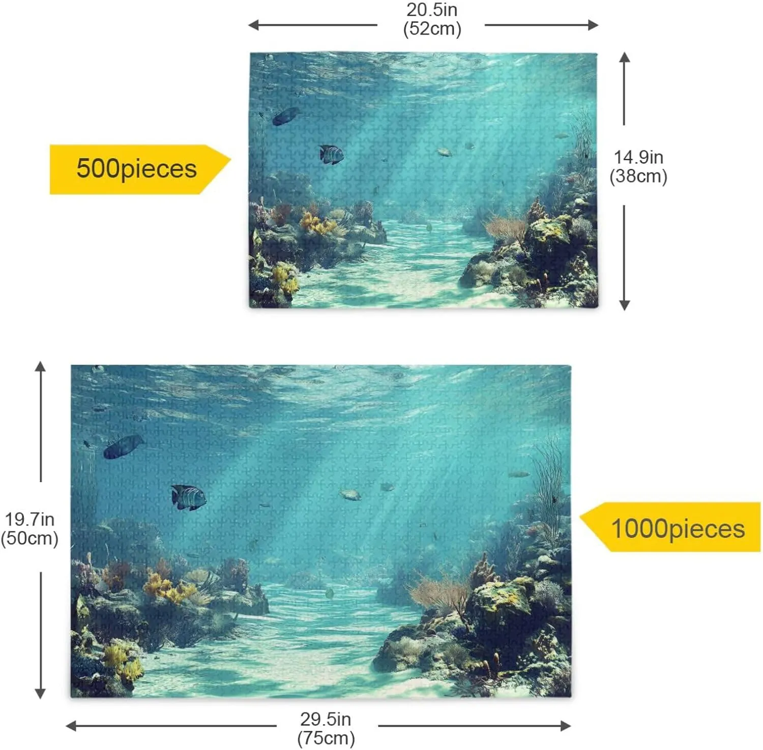 Jigsaw Puzzle for Adults 1000 Pieces, Underwater Fish Coral Impossible Hard Difficult Challenging Puzzle for Adults Jigsaw Puzzle for Party Entertainment Family Games