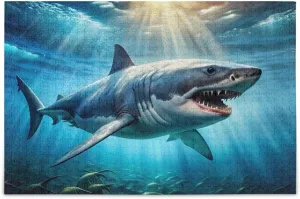 Jigsaw Puzzle for Adults 500 Pieces, Attack Big Fish Underwater Impossible Hard Difficult Challenging Puzzles for Adults Jigsaw Puzzle for Party Entertainment, Family Games