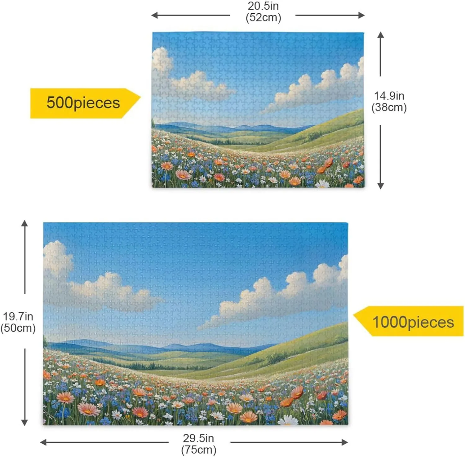 Jigsaw Puzzle for Adults 500 Pieces, Grassland Landscape Impossible Hard Difficult Challenging Puzzle for Adults Jigsaw Puzzle for Party Entertainment Family Games
