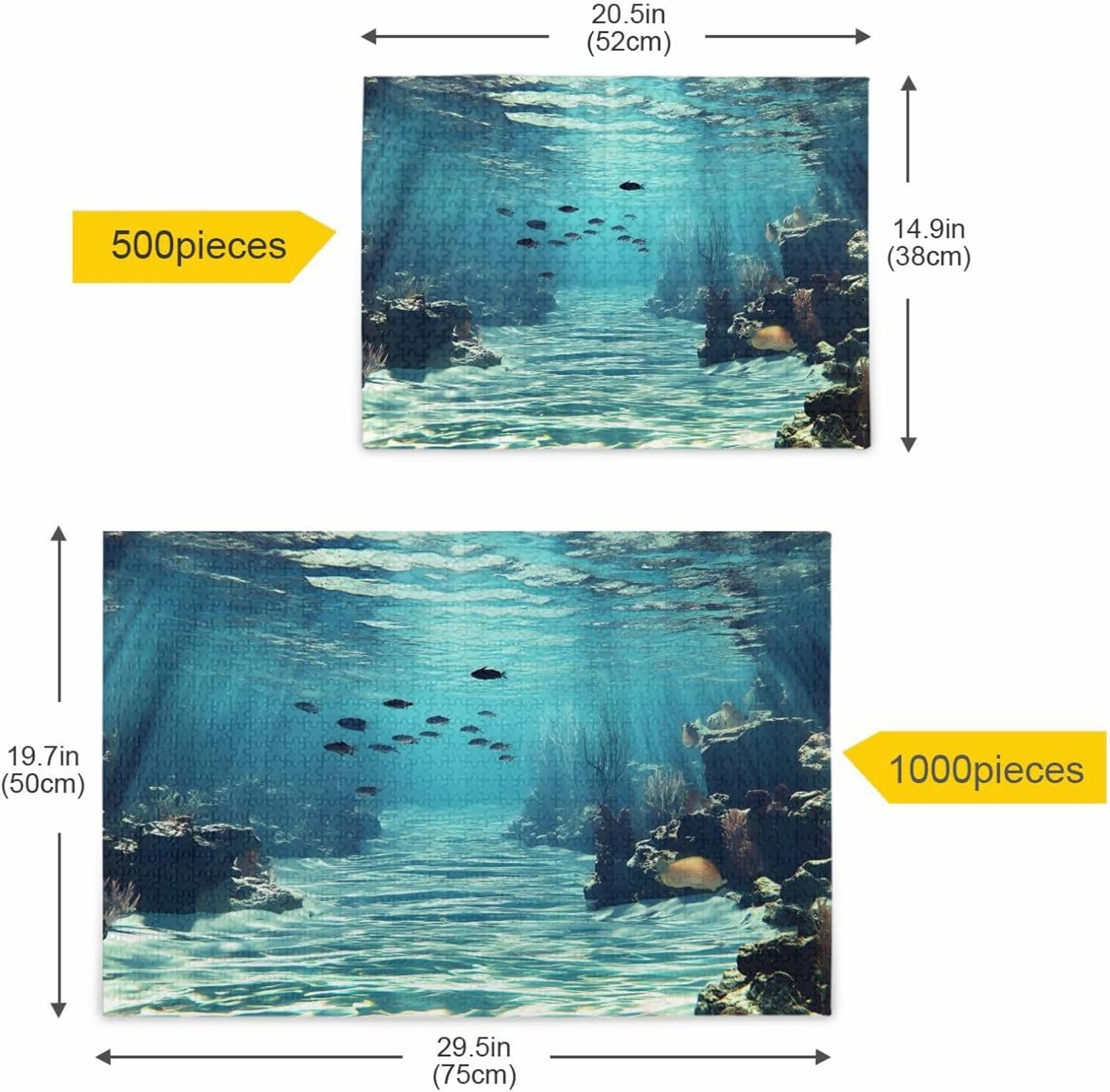 Jigsaw Puzzle for Adults 1000 Pieces, Underwater Fish Reef Impossible Hard Difficult Challenging Puzzle for Adults Jigsaw Puzzle for Party Entertainment Family Games