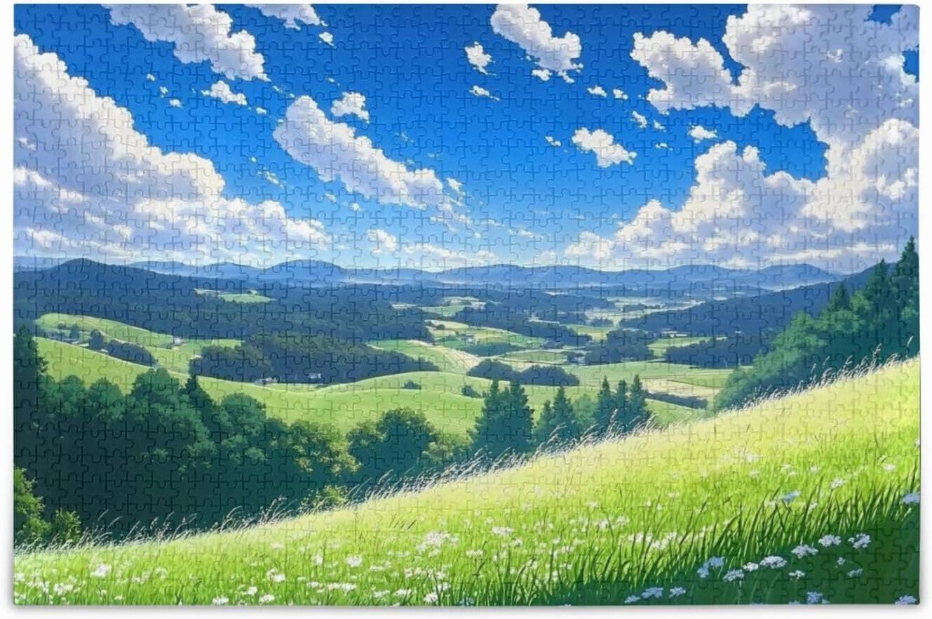 Jigsaw Puzzle for Adults 500 Pieces, Landscape Grassland Impossible Hard Difficult Challenging Puzzle for Adults Jigsaw Puzzle for Party Entertainment Family Games