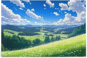 Jigsaw Puzzle for Adults 500 Pieces, Landscape Grassland Impossible Hard Difficult Challenging Puzzle for Adults Jigsaw Puzzle for Party Entertainment Family Games