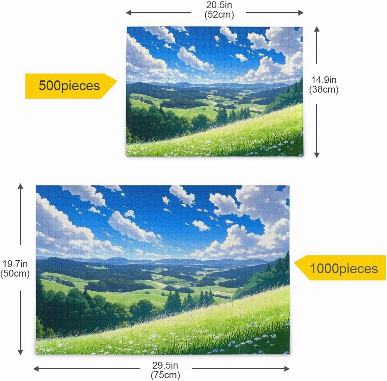 Jigsaw Puzzle for Adults 500 Pieces, Landscape Grassland Impossible Hard Difficult Challenging Puzzle for Adults Jigsaw Puzzle for Party Entertainment Family Games