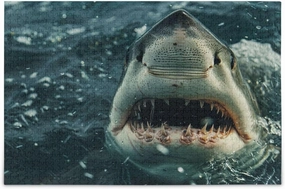 Jigsaw Puzzle for Adults 500 Pieces, Scary Fish Attack Ocean Impossible Hard Difficult Challenging Puzzles for Adults Jigsaw Puzzle for Party Entertainment, Family Games