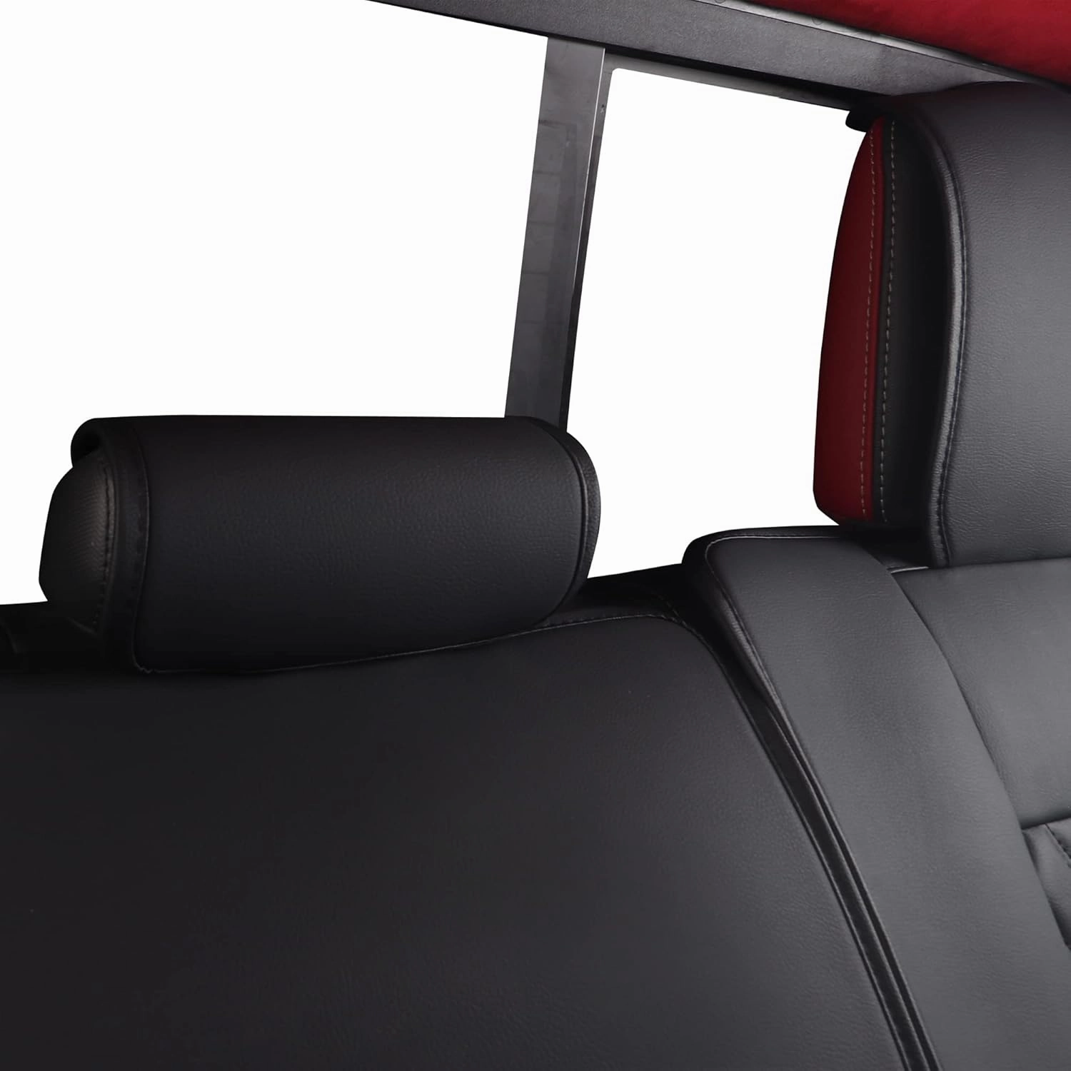 JOJOBAY Car Seat Covers for Dodge Ram,Fit 2009-2025 1500/2500/3500 HD Pick-up Truck,Crew,Regular,Quad,Mega Cab,Waterproof Synthetic Leather Seat Covers(5PCS-Full Set,Black)