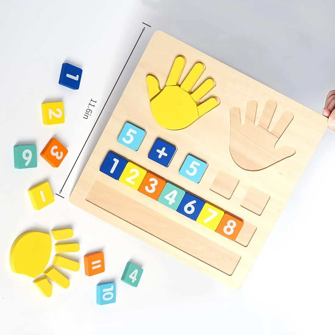 JXJ Wooden Finger Arithmetic Montessori Toys – Interactive Addition & Subtraction for Preschool Learning Activities, Educational Toys for 3 Year Old, Homeschool Supplies