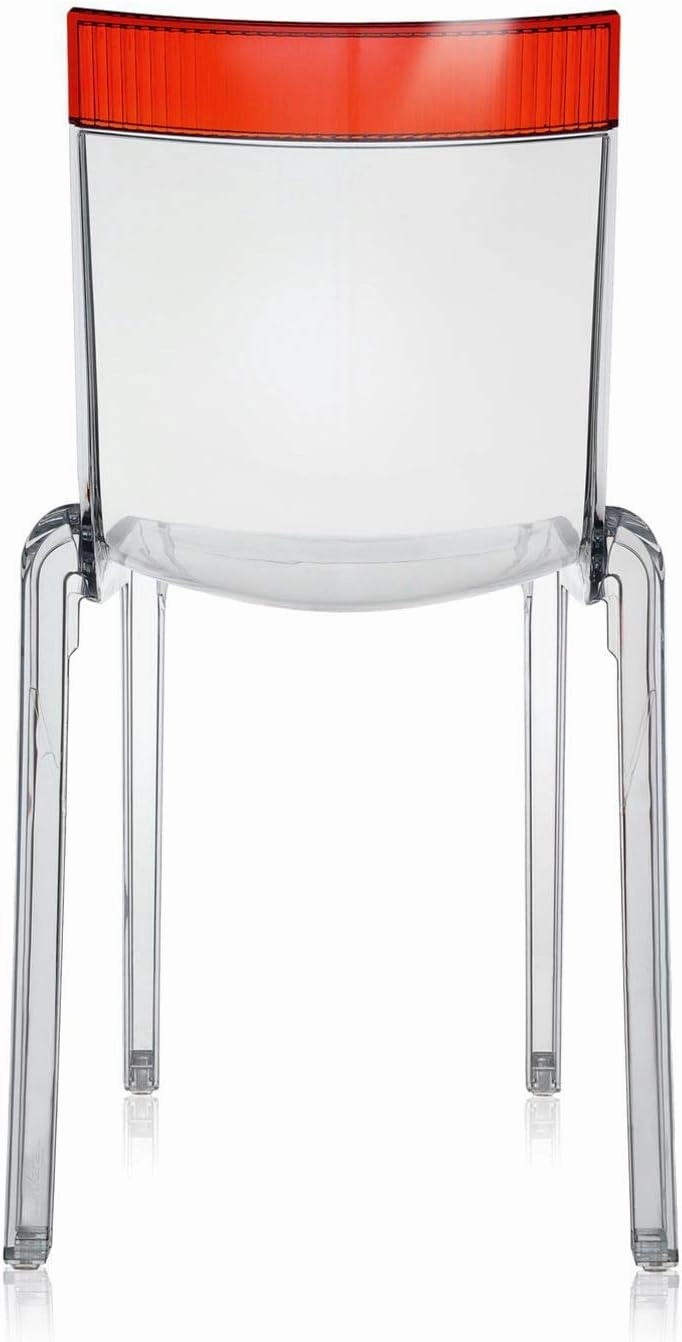Kartell Hi-Cut Chair by Philippe Starck with Eugeni Quitllet, Pack of 2, Transparent Red
