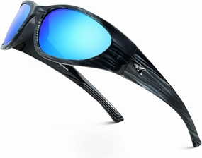 KastKing Raccoon Polarized Sport Sunglasses for Men and Women, Wide Temple Wrap, Ideal for Driving Fishing Cycling Running