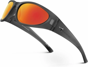 KastKing Raccoon Polarized Sport Sunglasses for Men and Women, Wide Temple Wrap, Ideal for Driving Fishing Cycling Running