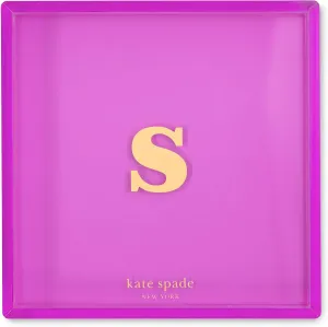 kate spade new york Initial Decorative Initial Tray, Personalized Acrylic Vanity Letter Tray, Just Mine (S)