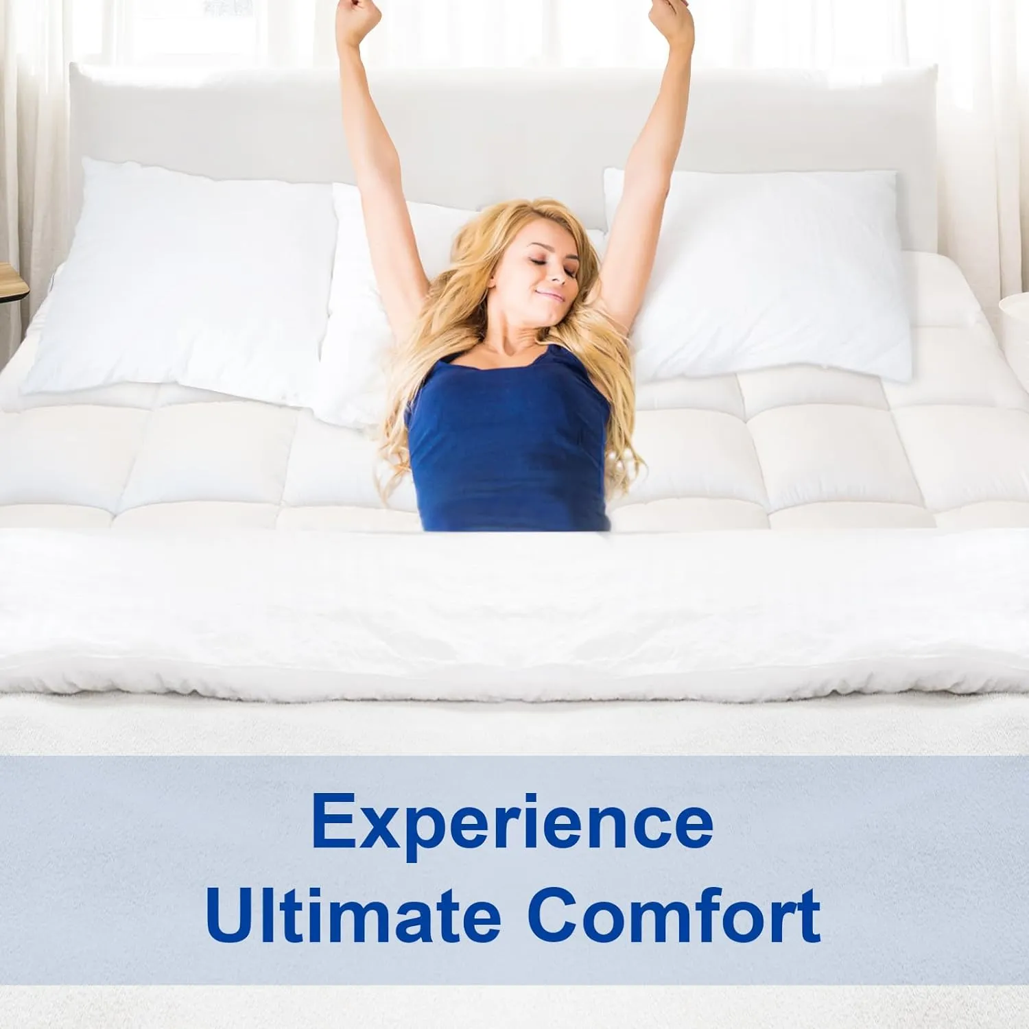 KAYFIA Full Mattress Topper,Extra Thick Mattress Pad Cover for Deep Sleep,3D 7D Snow Down Alternative Fill Overfilled Plush Pillow Top with 8-23 Inch Deep Pocket-White