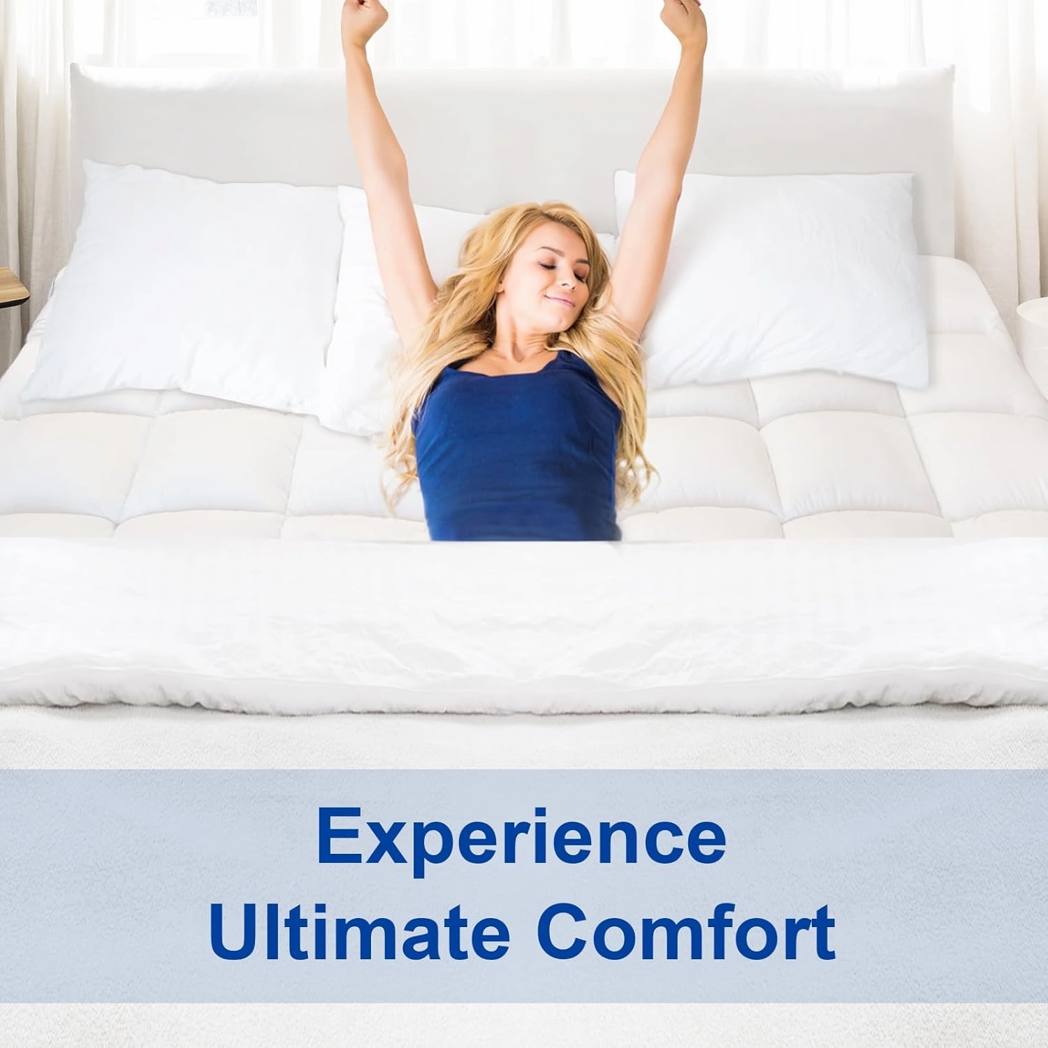 KAYFIA Full Mattress Topper,Extra Thick Mattress Pad Cover for Deep Sleep,3D 7D Snow Down Alternative Fill Overfilled Plush Pillow Top with 8-23 Inch Deep Pocket-White