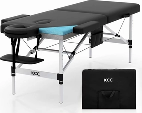KCC Memory Foam Massage Table Premium Portable Foldable Massage Bed Height Adjustable, 84 Inches Long 28 Inchs Wide Home Salon Spa Bed Tattoo Table with Accessories &Carrying Case, Easy Set Up