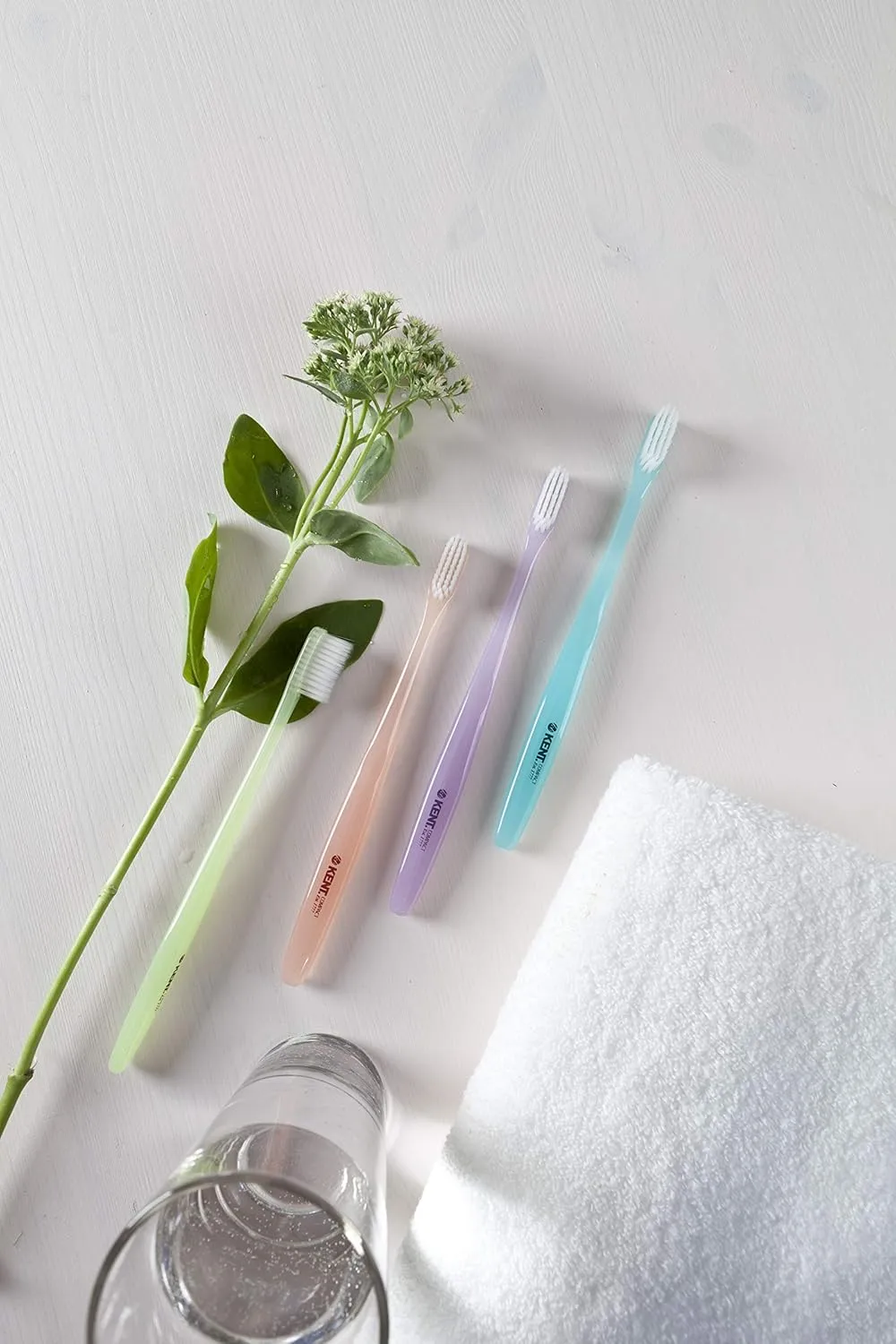 [KENT] COMPACT Small Head Extra Soft Toothbrush for Sensitive Teeth, Gums for Adults & Teens with Braces - (Set of 6)