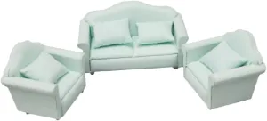 KICHOUSE 1:12 Scale Miniature Sofa Set for Dollhouse Soft Mini Sofa Pillow Home Decor Accessories for Boys and Girls Toy