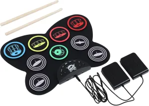 Kids Drum Set Electric Drums Roll up Design Perfect for Family Quiet Practice Headphone