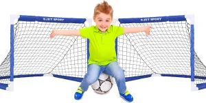 Kids Soccer Goal Games & Toys Football Net, Indoor & Outdoor Sports, Backyard, Set of 2,Blue (EOS217402023)