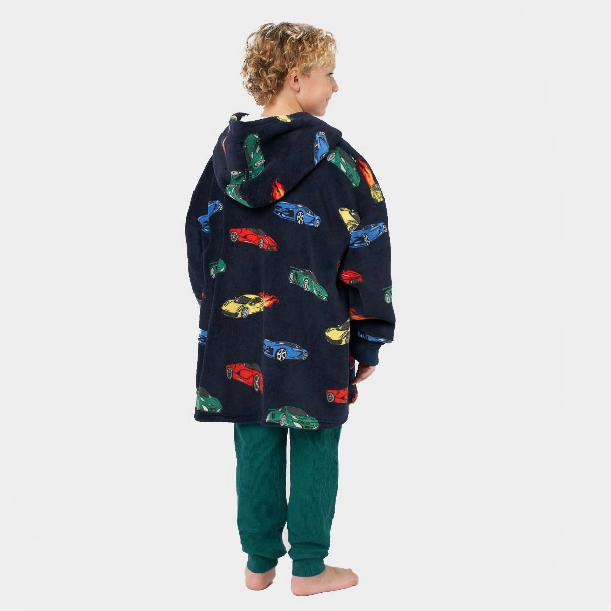 Kids Car Race Hoodie Blanket