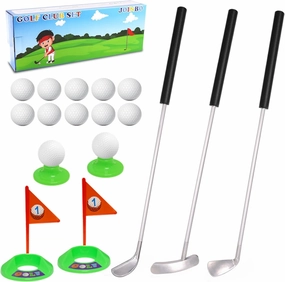 Kids Golf Clubs Set,Metal Toddler Golf Clubs Set for Right Hand,Indoor & Outdoor Golf Toys for Boys and Girls, Birthday for Aged 6 7 8 Year Olds