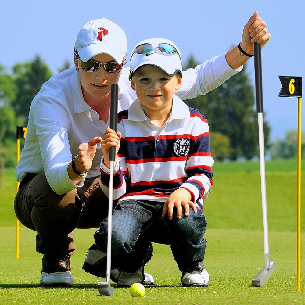 Kids Golf Clubs Set,Metal Toddler Golf Clubs Set for Right Hand,Indoor & Outdoor Golf Toys for Boys and Girls, Birthday for Aged 6 7 8 Year Olds