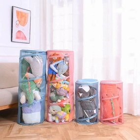 Kids Toy Storage Bucket - Fluffy Friend Organizer