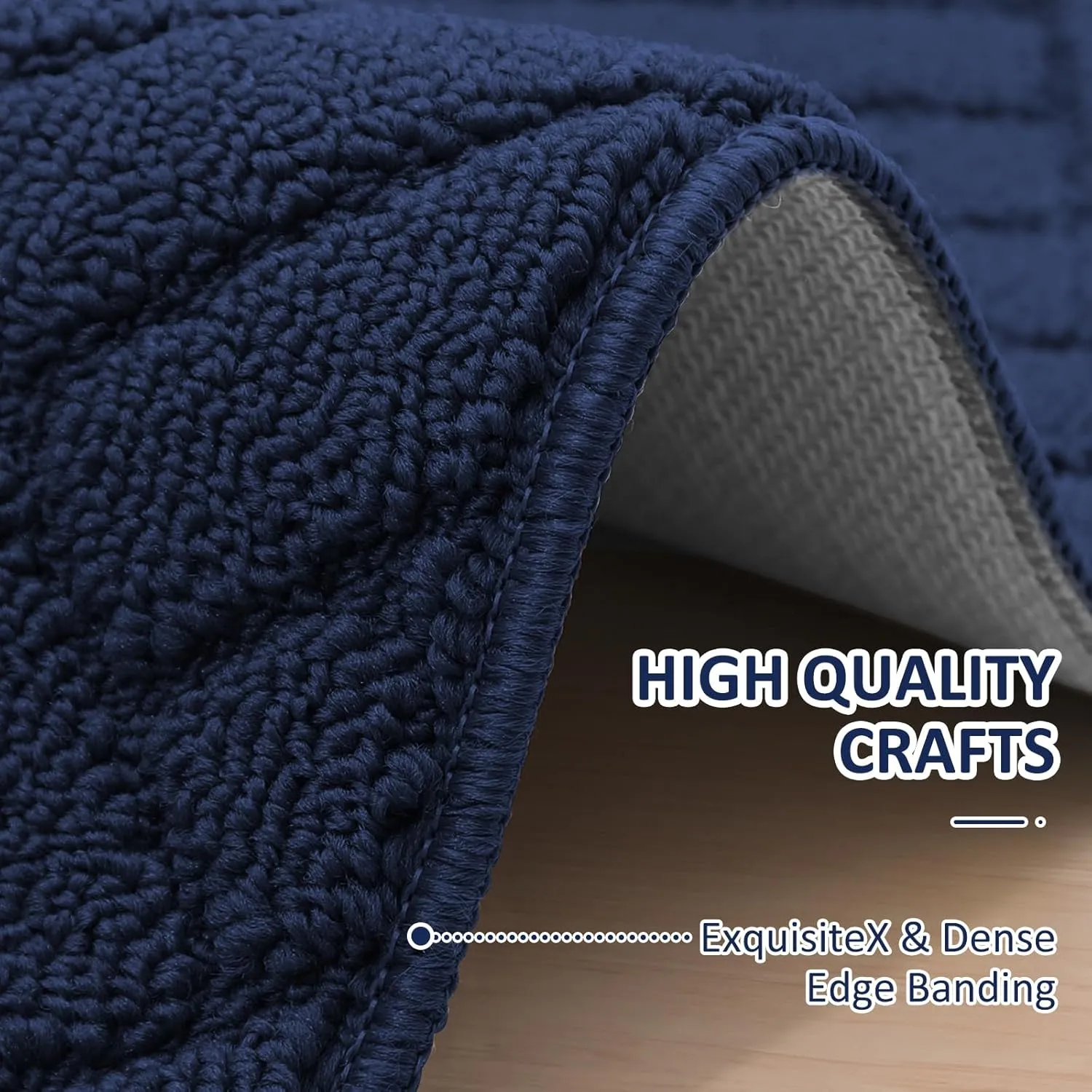 Kitchen Rugs and Mats for Floor,Kitchen Runner Rug 20"x47"Non Skid Absorbent Resist Dirt Comfort Standing Mat for Entryway,Hallway, Front of Sink,100% Polypropylene Washable,Blue