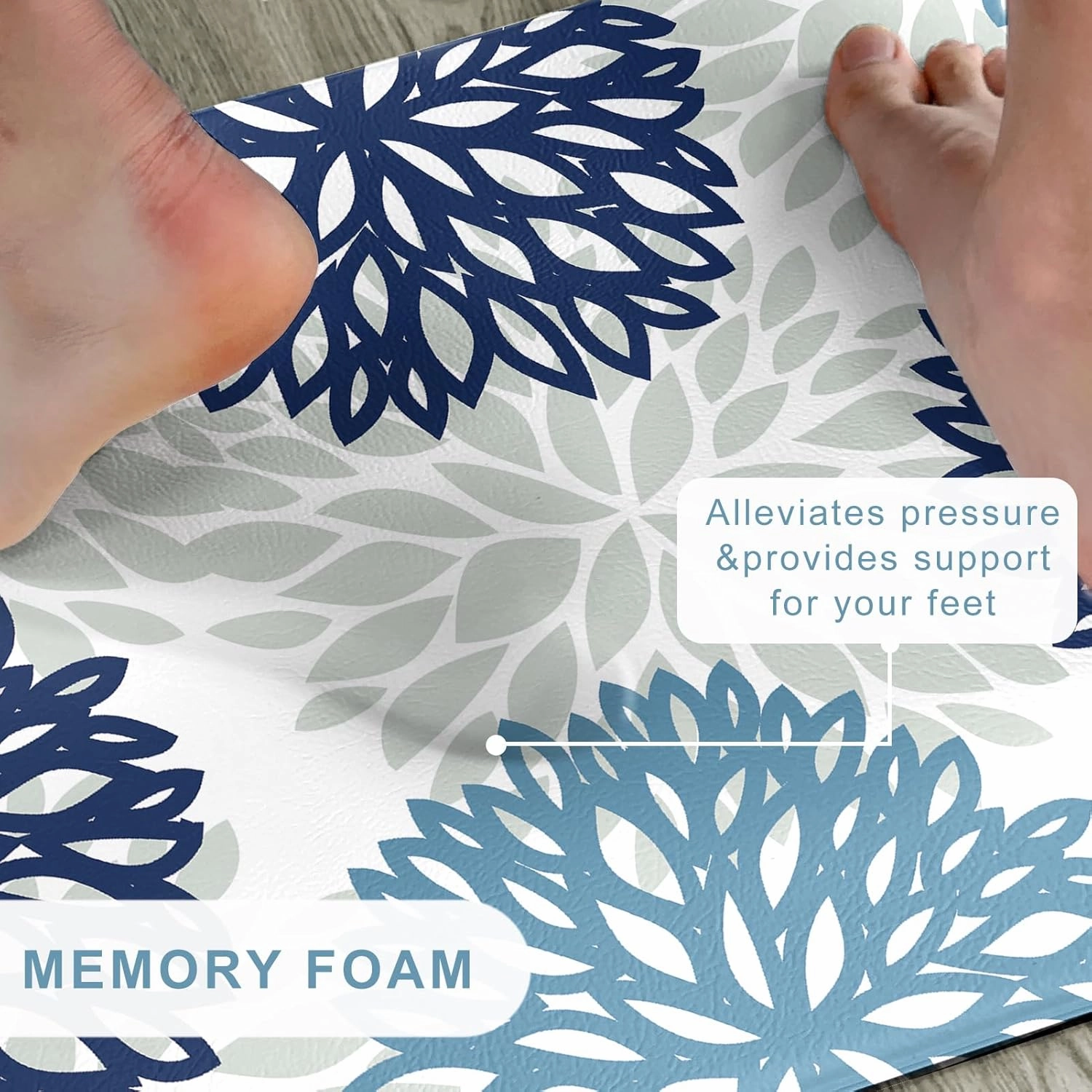 Kitchen Mats Set of 2 Cushioned Anti Fatigue Kitchen Rugs Non Slip Waterproof Kitchen Runner Memory Foam Kitchen Floor Mat Comfort Standing Mat for Sink,Office,Laundry,17.3 x 28 inch   17.3 x 47 inch