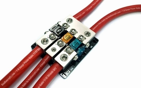 KnuKonceptz Bassik High Current 3 Way 0 Gauge Fuse Distribution Block - 200 Amp