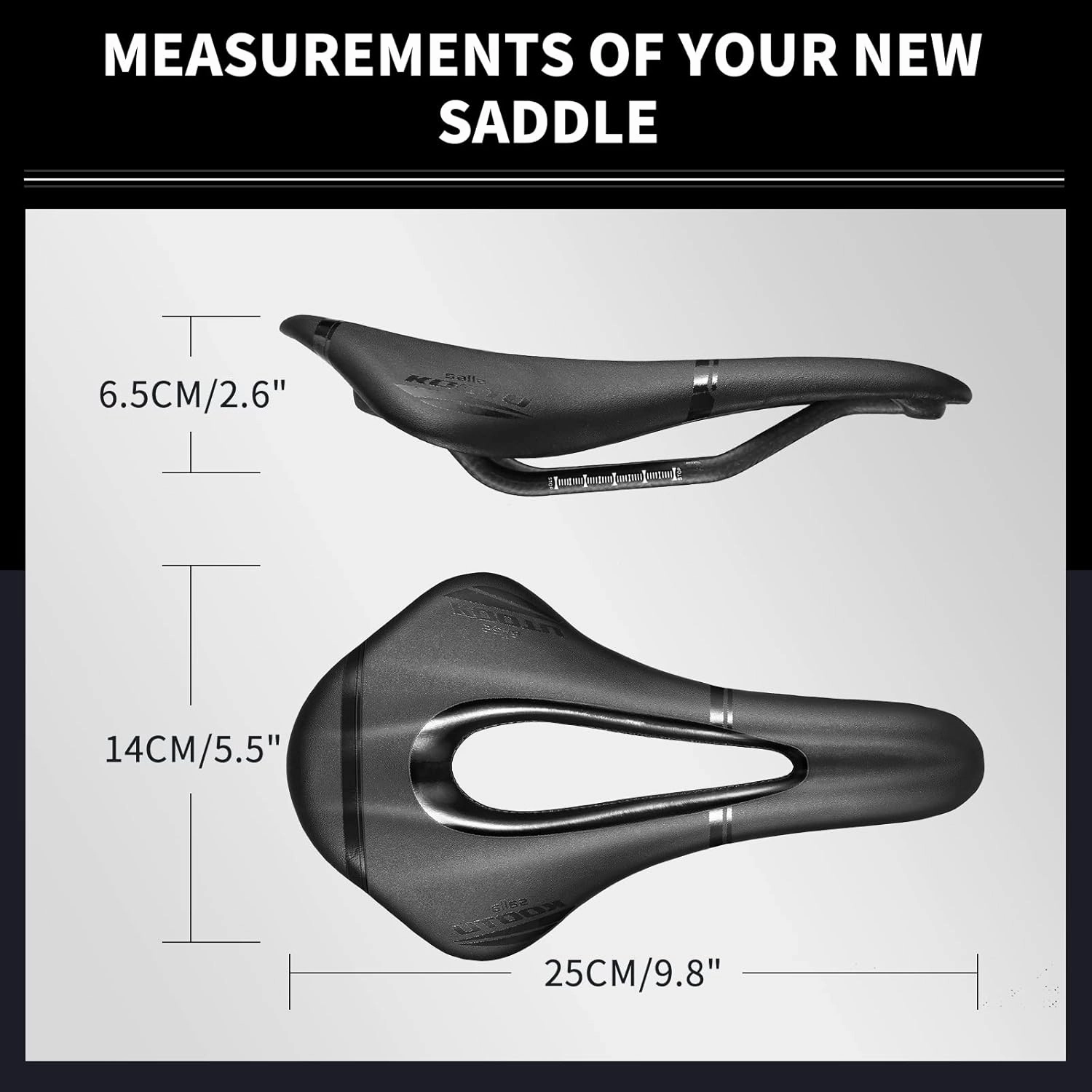 KOOTU Road Bike Saddle, Comfort Bicycle Seat for Men and Women, Waterproof Breathable Shock AbsorbingExercise Bike Seat Replacement for BMX, MTB & Road