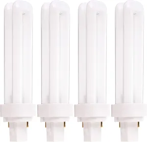 KOR (4 Pack) PL13W/2U/2P- 13 Watt Double Tube - GX23-2 (2 Pin) Base (5000K (Bright White))