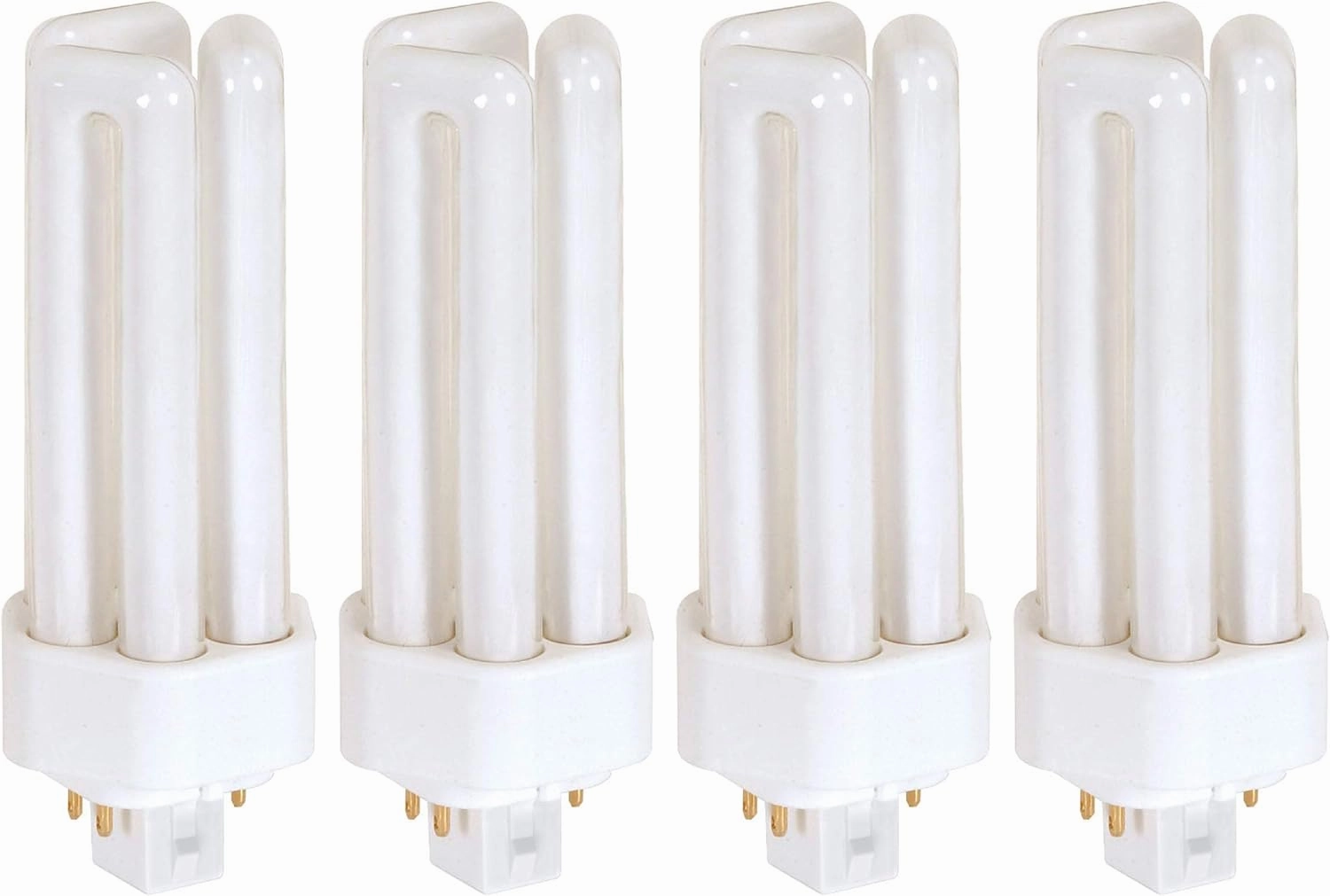KOR (Pack of 4) PL26W/3U/4P/5000K - 26 Watt Triple Tube - GX24Q-3 (4 Pin) Base - 5000K Bright White - Compact Fluorescent Light Bulb.