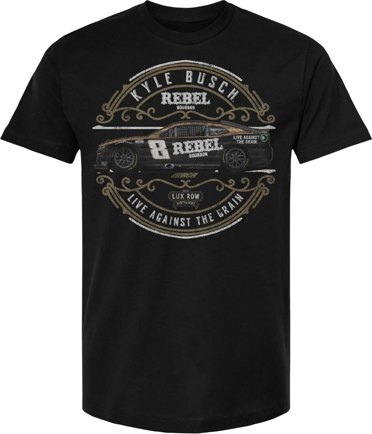 Kyle Busch #8 NASCAR 2025 Car Scroll Black T-Shirt
