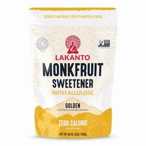 Lakanto Golden Monk Fruit Sweetener With Allulose, Raw Cane Sugar Substitute From Monk Fruit Extract, Raw Sugar Replacement for Baking, Coffee & Tea, Gluten Free, Low Carb, Non GMO, Keto, 3 LB Bag