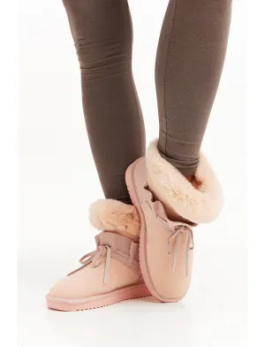 Lambskin ankle boots - nude