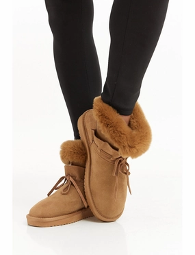 Lambskin ankle boots - camel
