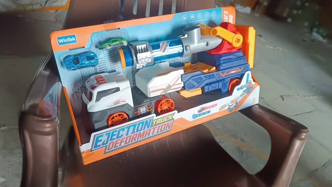 Large Truck Toys Include 2 Racing Cars 4 Ball, with Light & Sounds (Battery Not Included)