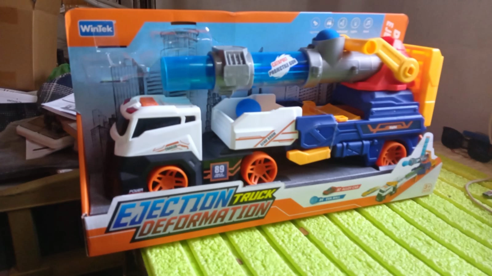 Large Truck Toys Include 2 Racing Cars 4 Ball, with Light & Sounds (Battery Not Included)