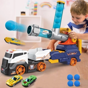Large Truck Toys Include 2 Racing Cars 4 Ball, with Light & Sounds (Battery Not Included)