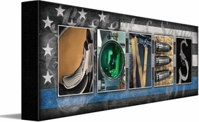 Law Enforcement Officer - Personalized Leo Police Name Art (6.5"x18" Block Mount)