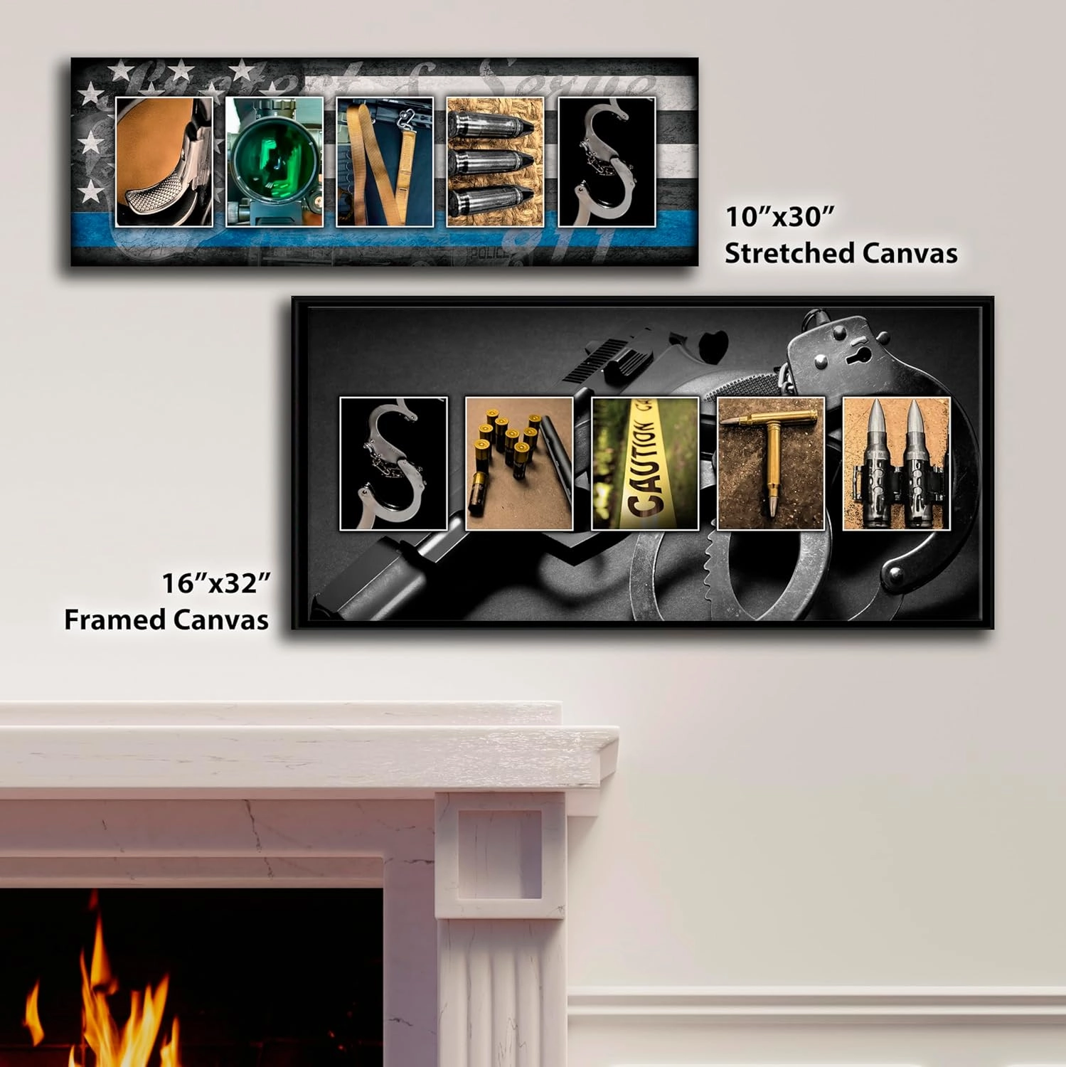 Law Enforcement Officer - Personalized Leo Police Name Art (6.5"x18" Block Mount)