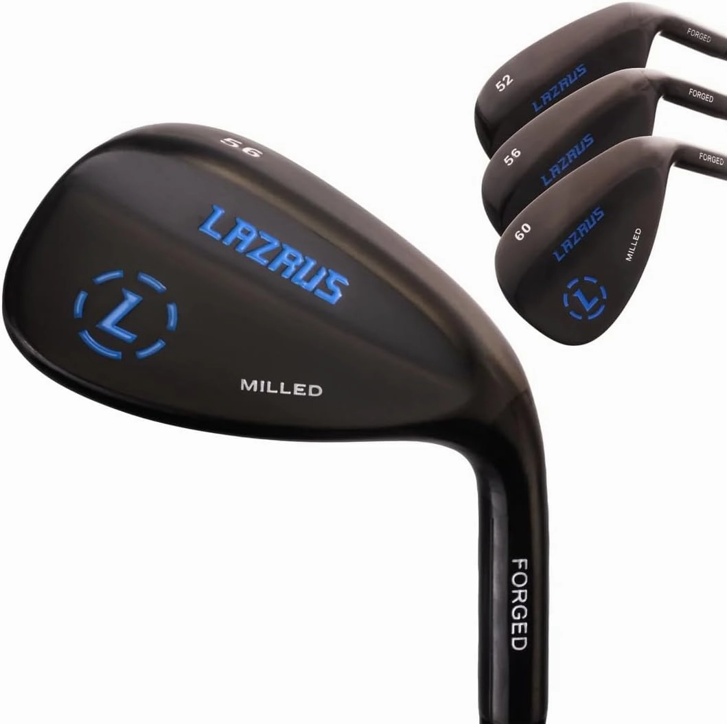 LAZRUS Premium Forged Golf Wedge Set for Men - 52, 56, 60 Degree Wedges   Milled Face for More Spin - Great Golf Gift