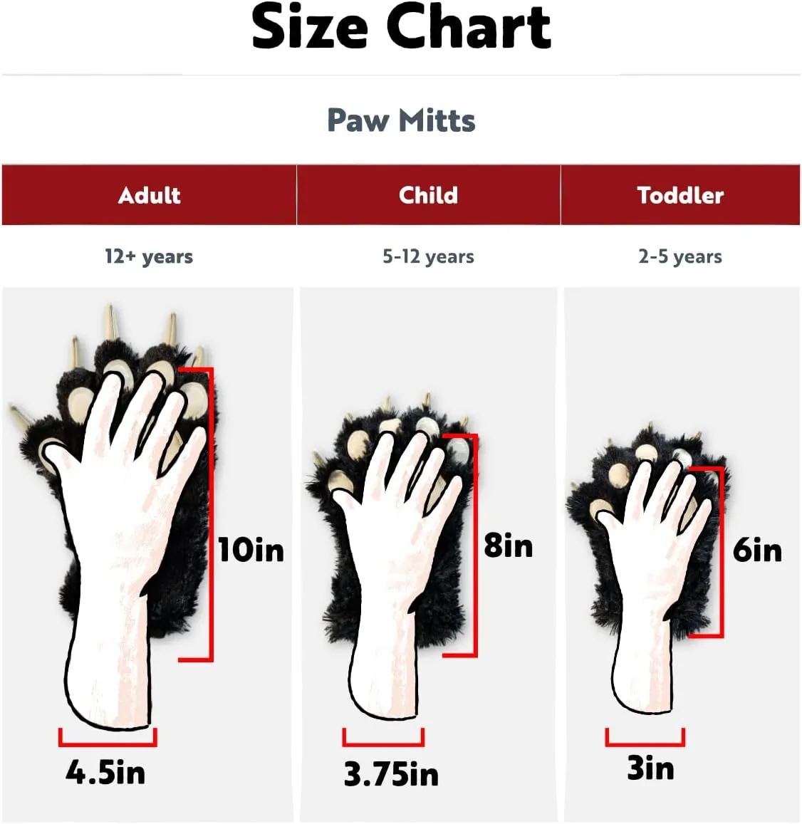 Lazy One Animal Paw Mittens for Adults and Kids
