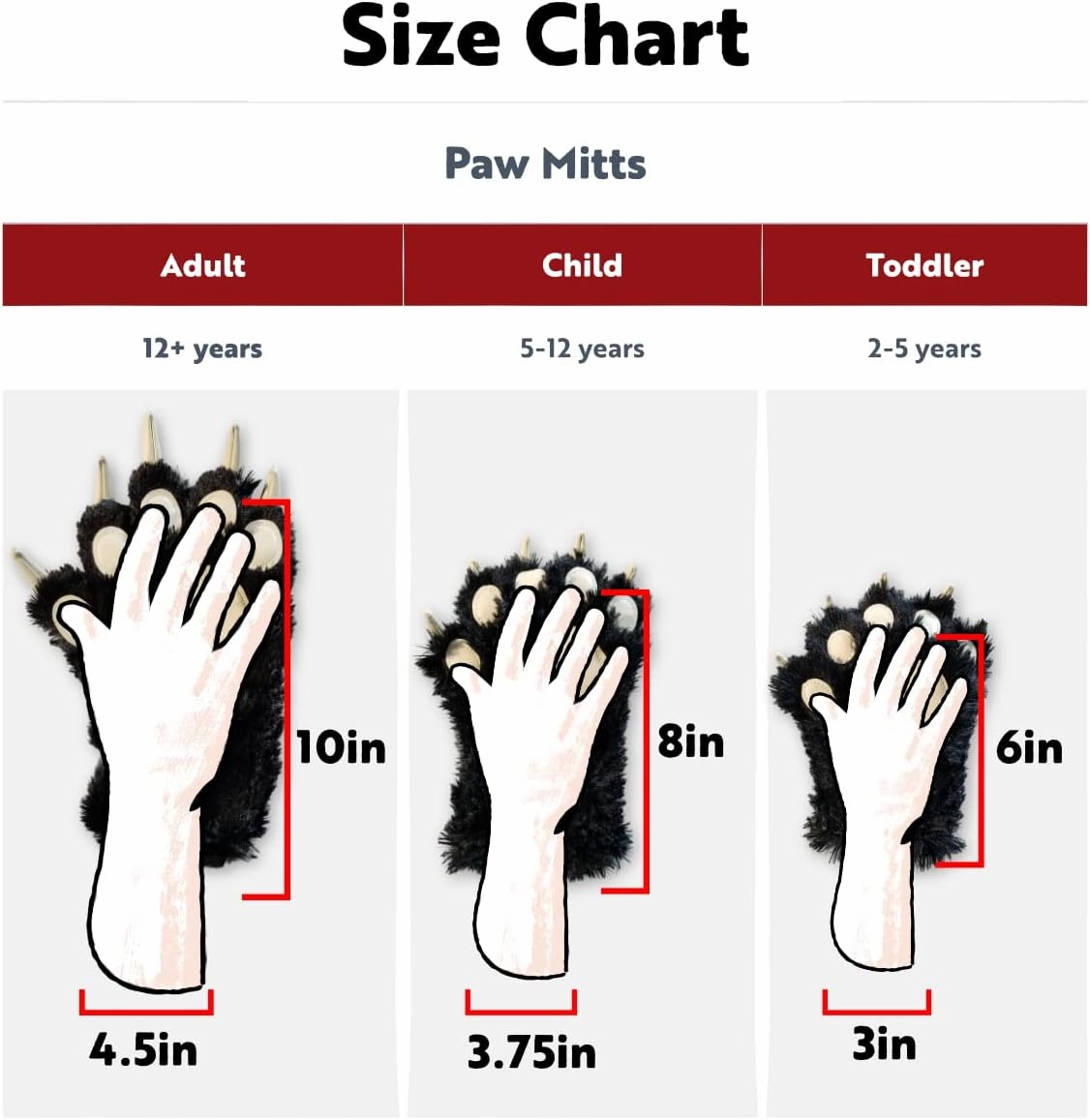 Lazy One Animal Paw Mittens for Adults and Kids